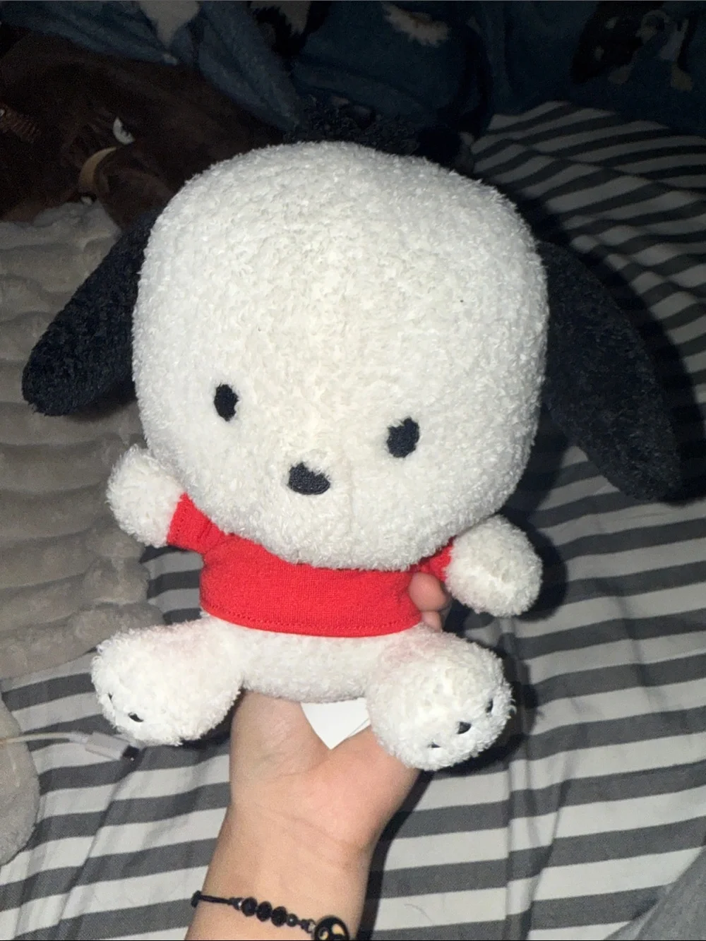 Sanrio White & Black Plush Dog with Red Shirt